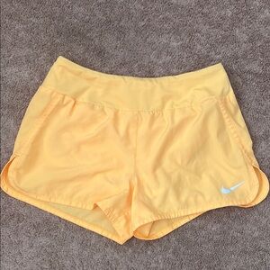 Nike Yellow Athletic Shorts Lightweight Elastic Waist